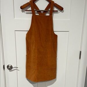 Maxwell Mustard Suede Pinafore Dress Sz S